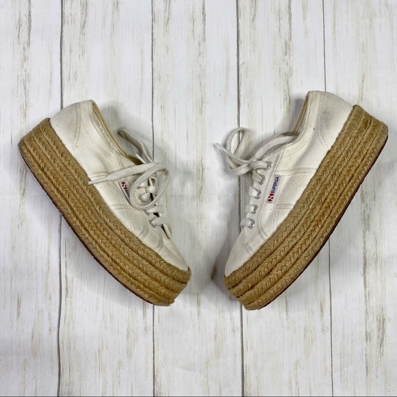 Superga Shoes - Superga White Espadrille Sneakers
